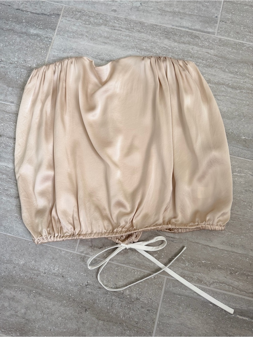 The Sei 100% Silk Champagne Cowl Neck Blouson Top Womens Size 4 - Picture 5 of 10